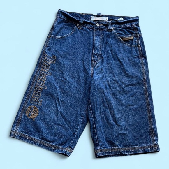 Timberland Vintage Y2KLong Baggy Skater Denim Shorts Mens 30x13